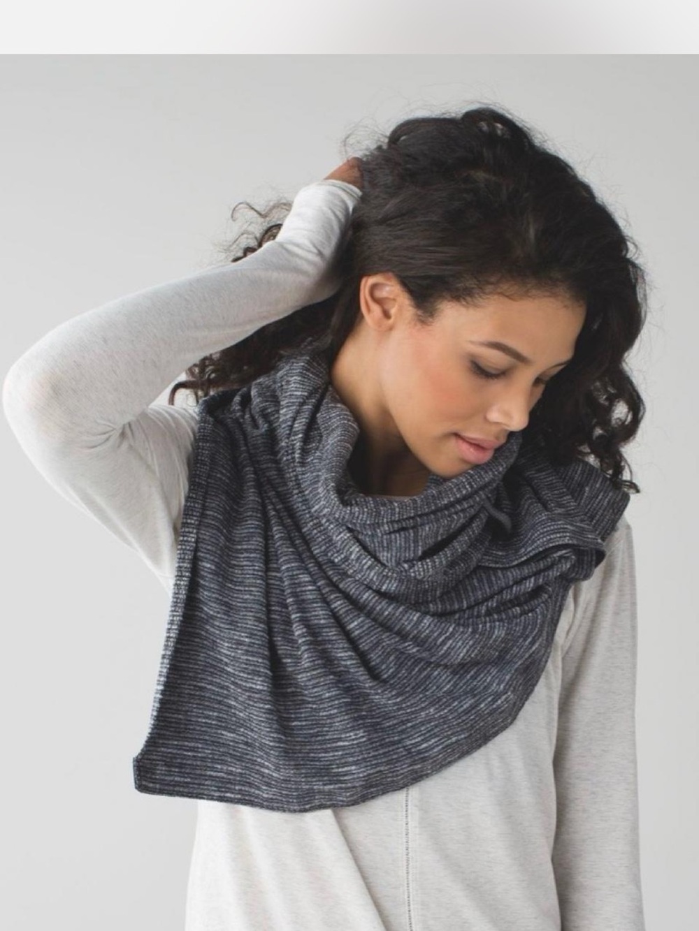 lululemon athletica Grey Marled Wrap Scarf - Picture 1 of 5